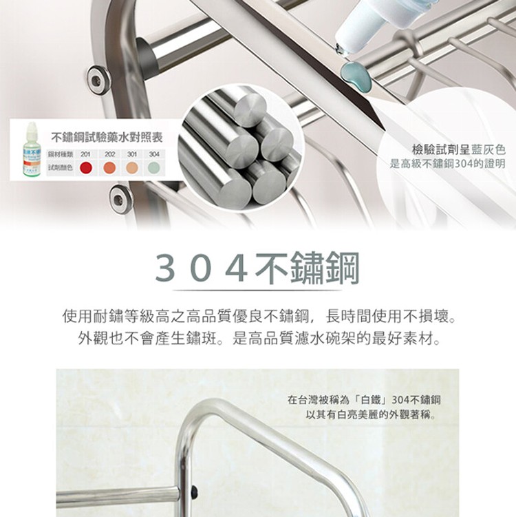 【家適帝】304不銹鋼水槽瀝水廚房收納架(單層單槽款)