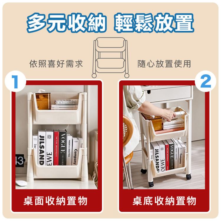 【DaoDi】4層置物收納推車-斜口移動書架