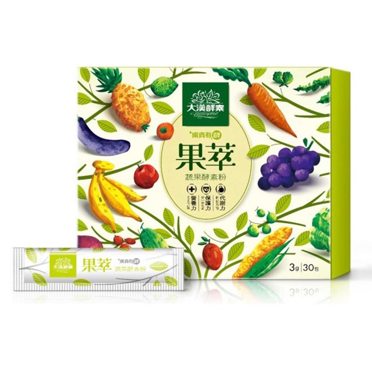 免運!【大漢酵素】果萃蔬果酵素粉 30入/盒 (3盒90包,每包32.4元)