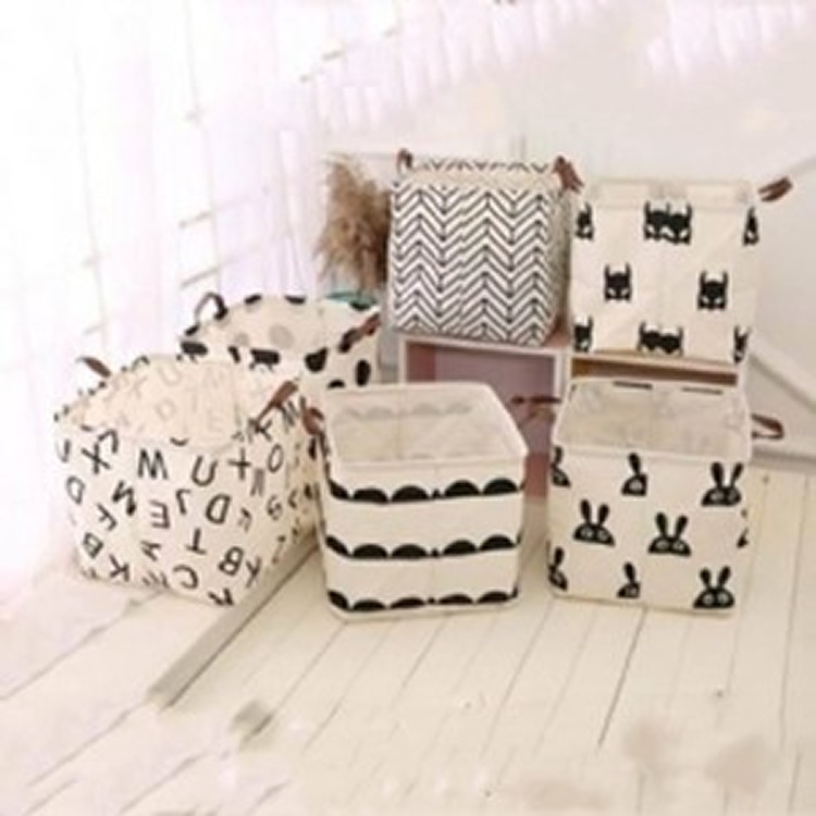 布藝棉麻摺疊收納籃一個