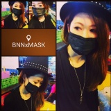 炫彩馬卡龍-成人四層搖滾明星黑色口罩（長17.5cm）1包10片裝