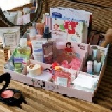 9格韓版DIY收納盒/化妝品收納盒/化妝品桌面整理盒/首飾盒 粉色 298 多種顔色，隨機發送