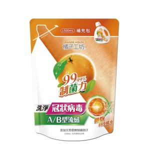 【橘子工坊】天然濃縮洗衣精補充包-制菌力(1500ml) 6包/箱
