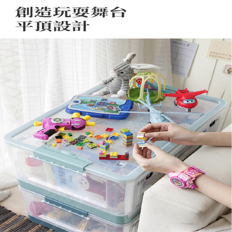 【DaoDi】102L巨無霸三開折疊收納箱(摺疊收納箱箱/ 滑輪置物箱/收納盒/衣物收納箱)(顏色任選)