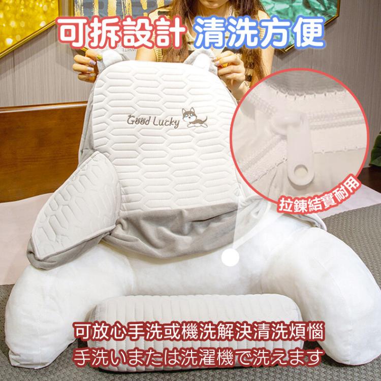 【DaoDi】冰絲乳膠腰靠枕靠墊沙發靠腰墊贈頭枕