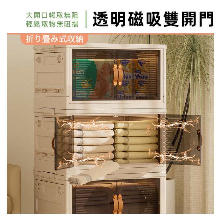 【DaoDi】三層五開門折疊收納箱贈萬向煞車輪