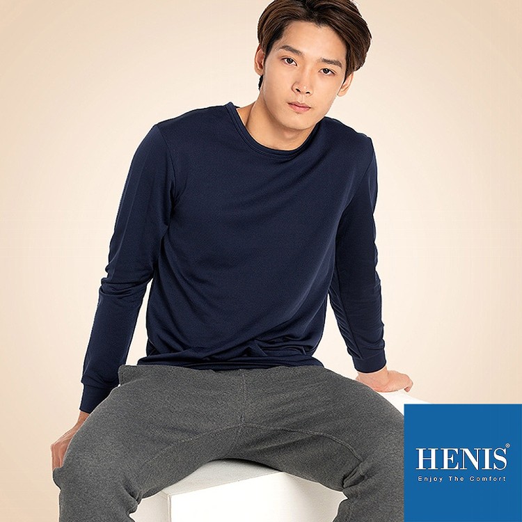 【HENIS】H-TECH 內刷毛機能保暖衣-男款(3色任選/高領/圓領/V領/發熱衣)