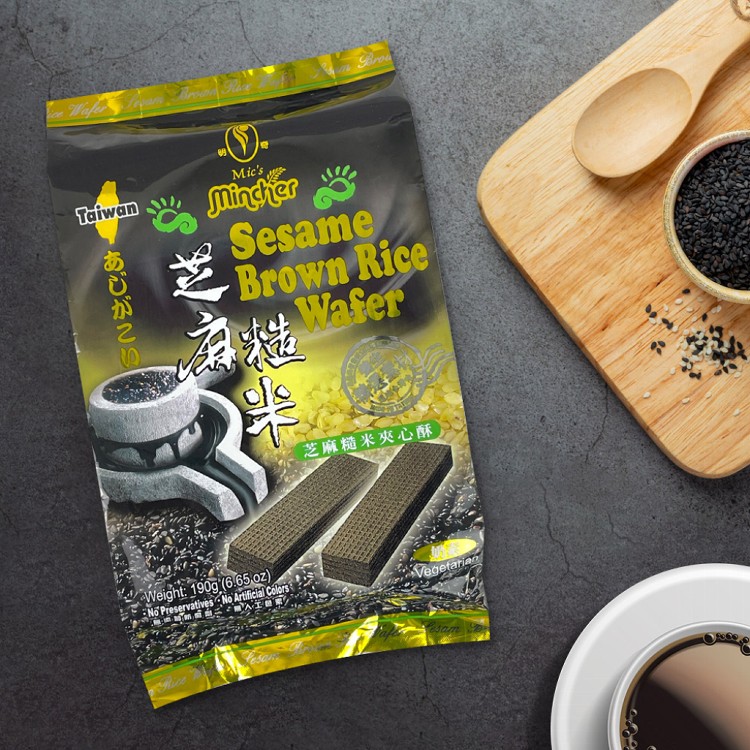【Mincher明奇】芝麻糙米夾心酥輕巧包(夾心餅乾/8小包入)