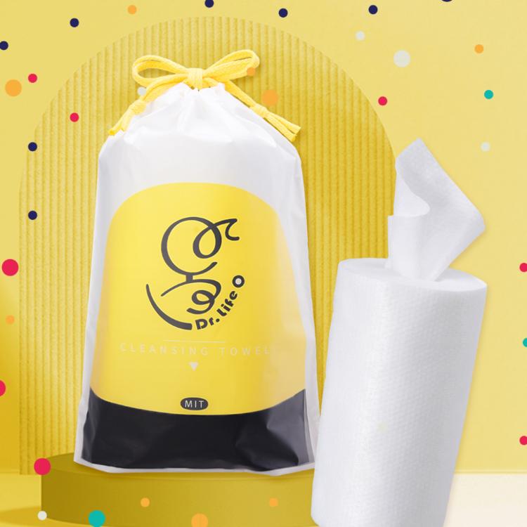 【Dr. Light】台灣製造 捲筒式加厚乾濕兩用洗臉巾80抽(20x20cm潔膚巾/親膚/卸妝)