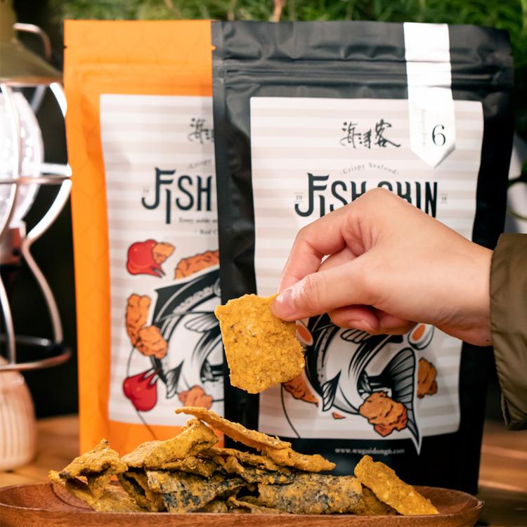 【海濤客】香濃酥脆魚皮餅乾 鹹蛋黃/紅咖哩 2款口味任選