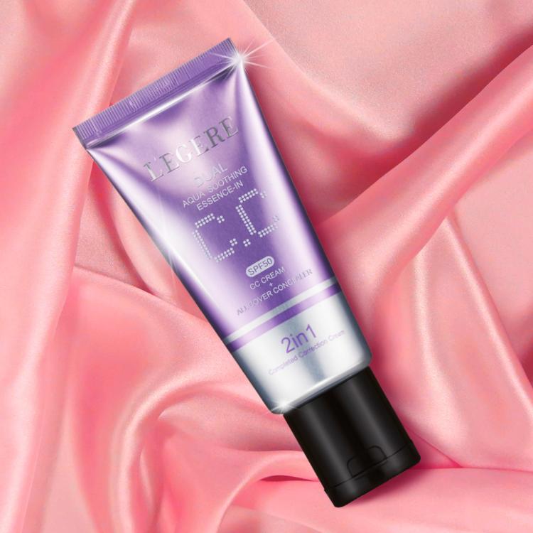 【LEGERE 蘭吉兒】水透亮CC霜雙效遮瑕組SPF50