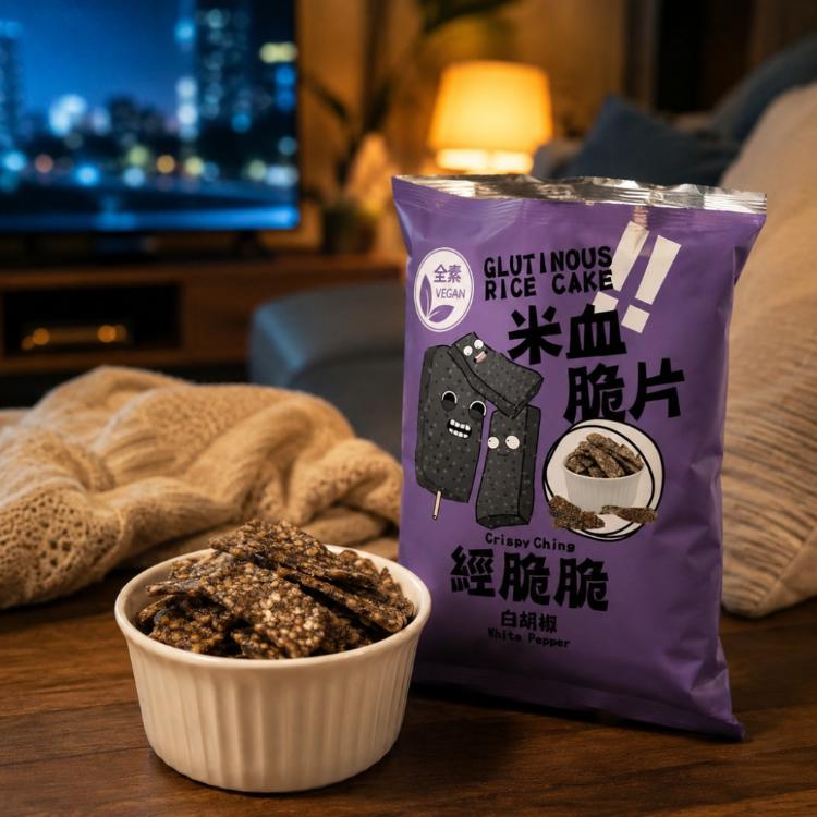 【經脆脆】 米血脆片－經典白胡椒（全素零食/追劇涮嘴/台灣味伴手禮/夜市經典小吃零食）