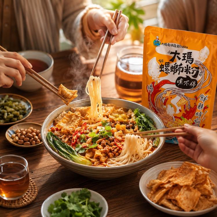【大瑪南洋蔬食】螺螄粉 袋裝 全素(道地柳州風味/酸筍鮮辣/馬來西亞製/純素米線/追劇宵夜),城中門一品,團購美食,純素,螺螄粉,大瑪