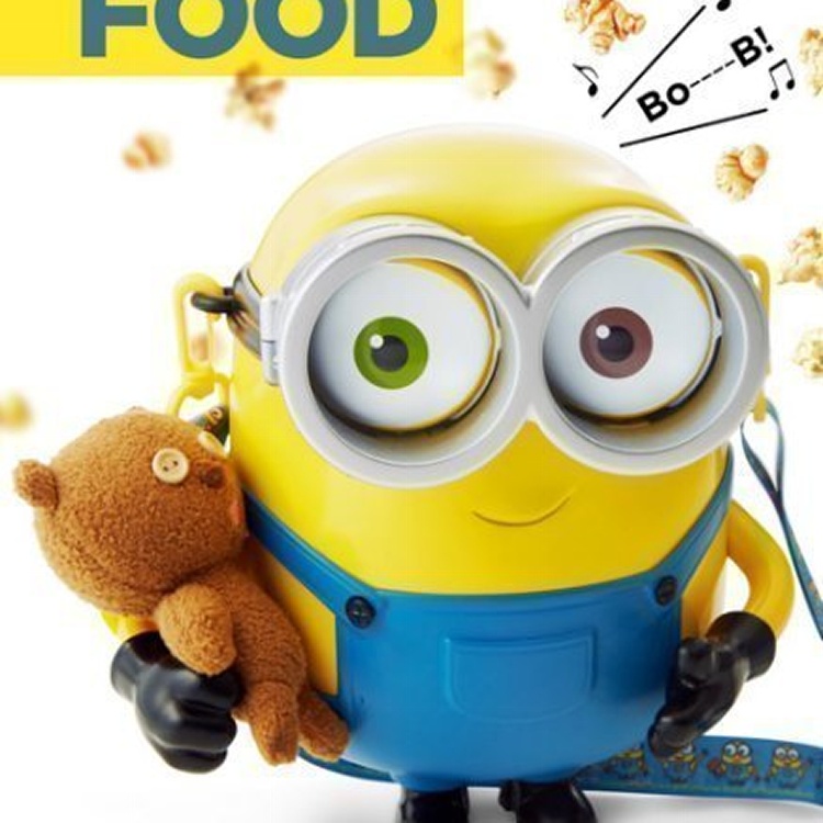 小小兵 日本大阪環球影城- 抱著可愛小熊 會說話的小小兵爆米花筒