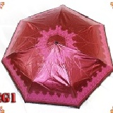 ☆真愛巴洛克蕾絲三折色膠全自動開收傘☆《99％遮陽降溫4到6度＊高貴華麗蕾絲邊頂級質感》 EG1 紅色（傘邊點綴精緻蕾絲更添高雅浪漫風味~ 每個角度都優雅耐看讓您成為全場吸睛的焦點喔）