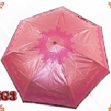 ☆真愛巴洛克蕾絲三折色膠全自動開收傘☆《99％遮陽降溫4到6度＊高貴華麗蕾絲邊頂級質感》 EG3 粉紅色（傘邊點綴精緻蕾絲更添高雅浪漫風味~ 每個角度都優雅耐看讓您成為全場吸睛的焦點喔）