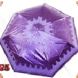 ☆真愛巴洛克蕾絲三折色膠全自動開收傘☆《99％遮陽降溫4到6度＊高貴華麗蕾絲邊頂級質感》 EG5 紫紅色（傘邊點綴精緻蕾絲更添高雅浪漫風味~ 每個角度都優雅耐看讓您成為全場吸睛的焦點喔）