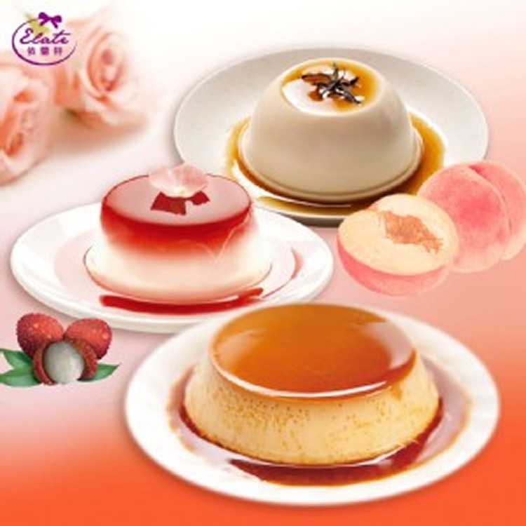 仲夏果香茶韻10入(鮮奶布丁4杯+白桃紅茶奶酪3杯+玫瑰荔枝凝凍3杯)