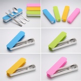 響應環保 高級不銹鋼 甜蜜糖果色餐具三件套組 叉子 筷子 湯匙