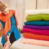 素色流蘇圍巾披肩