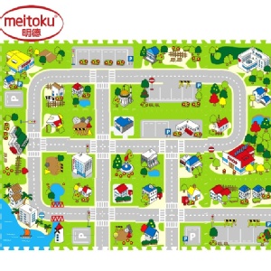 明德 環保無毒 EVA 益智遊戲 城市道路 巧拼地墊 塑膠地墊 寶寶爬行墊 遊戲墊 40*40cm