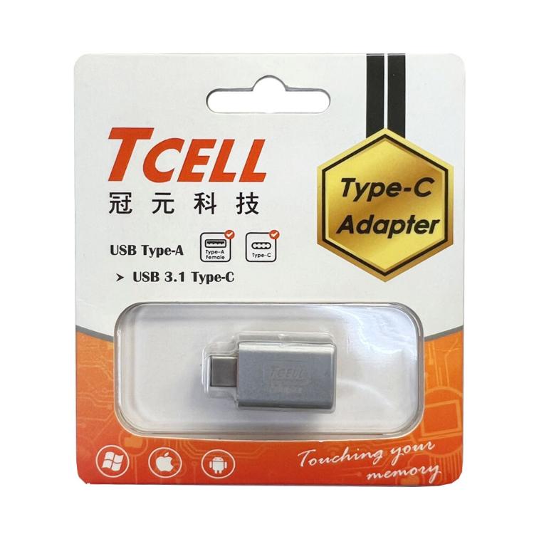 【TCELL冠元】 USB 3.1 Type-C(公)轉USB-A(母) 轉接頭 資料轉接 OTG