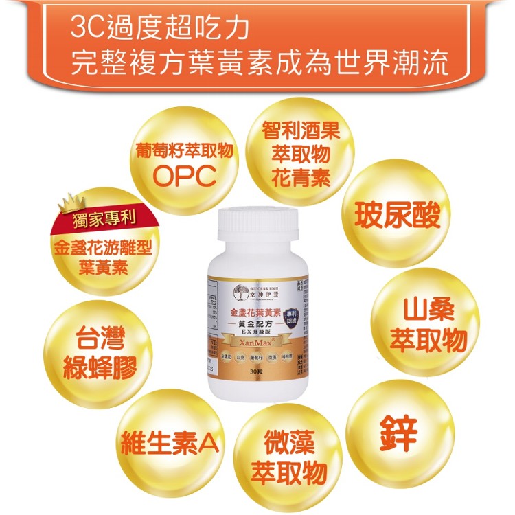 【女神伊登】專利金盞花葉黃素複方膠囊(升級版)
