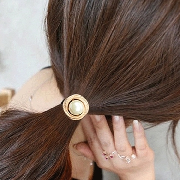 韓國發飾頭飾甜美小香風大珍珠紮頭發橡皮筋發繩頭繩發圈飾品批發-淘寶台灣，萬能的淘