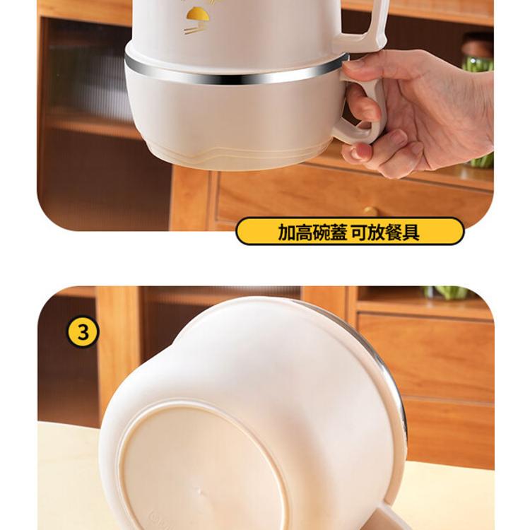 【CityStar】雙層隔熱大地色不鏽鋼保溫碗-2200ml