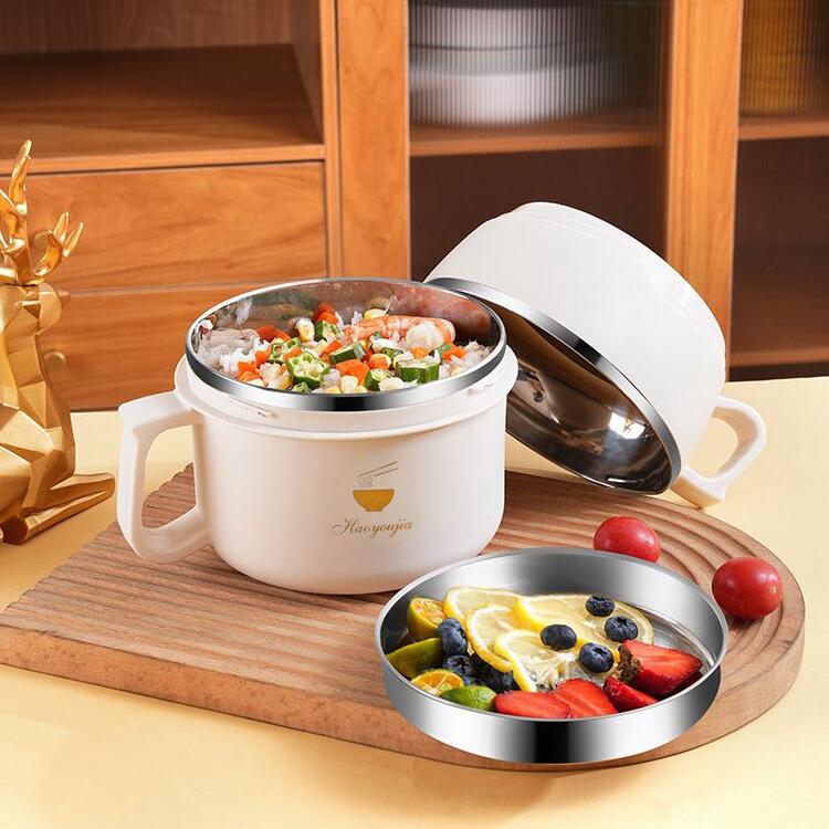 【CityStar】雙層隔熱大地色不鏽鋼保溫碗-2200ml