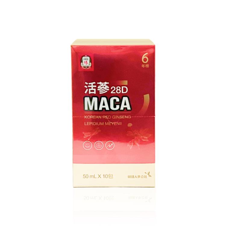 免運!【正官庄】1盒10包  活蔘28D MACA 馬卡飲 10包/盒 50ml/包；10包/盒