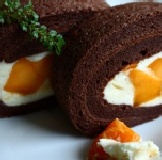 芒果戚風捲(巧克力) 以獨家特調鮮奶慕斯調配，原價250元特價180元 特價：$180