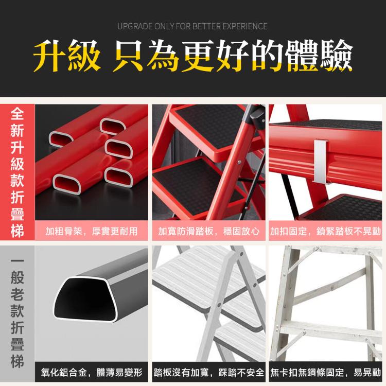 【DaoDi 】折疊梯 多功能人字梯安全扶手摺疊梯-尺寸五步梯(贈工具架配件組)