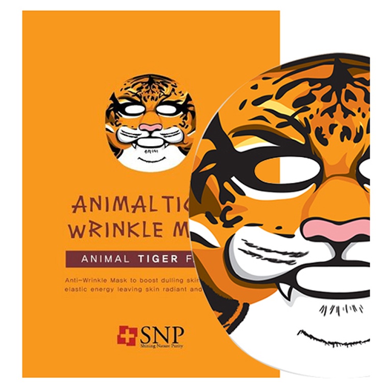 SNP動物大會老虎抗皺面膜(10入/盒)