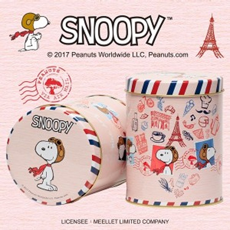 史努比法國粉紅罐爆米花