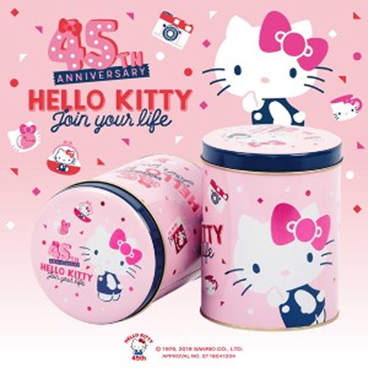Hello Kitty 45周年櫻花粉罐爆米花