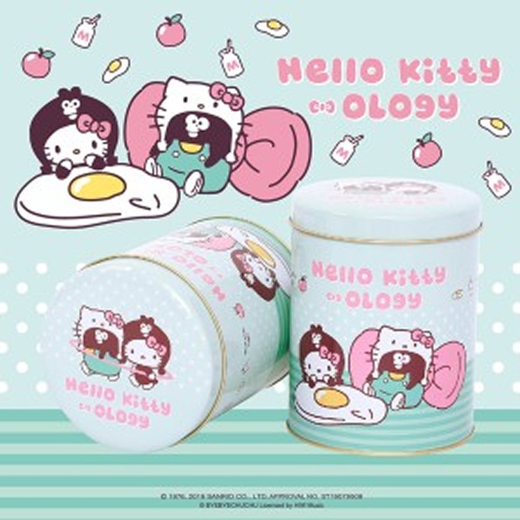 Hello Kitty綠條紋好朋友罐爆米花