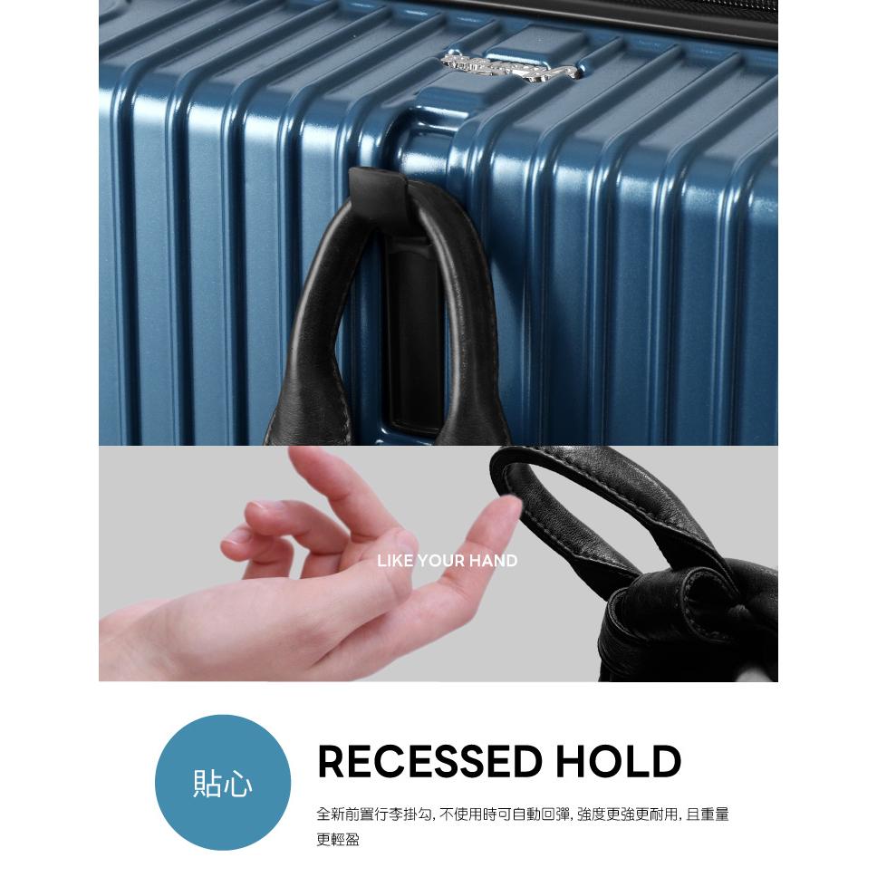 全新前置行李掛勾,不使用時可自動回彈,強度更強更耐用, 且重量，更輕盈。