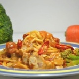 茄醬辣味嫩雞義大利麵 【不含麵】嫩雞是雞腿肉唷^^