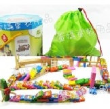 全新，木製彩色 巧虎骨牌 / 積木玩具