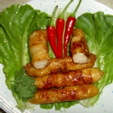 雞皮雞肉捲(烤/炸/煎)各夜市最夯人氣商品 附贈胡椒鹽/辣椒粉