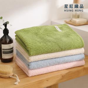 【星紅織品】簡約風無捻紗奶油色系純棉浴巾