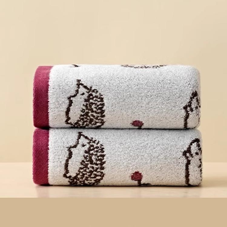 【星紅織品】可愛刺蝟圖案純棉兒童毛巾