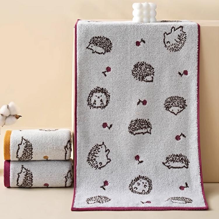 【星紅織品】可愛刺蝟圖案純棉毛巾