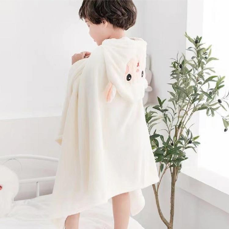 【星紅織品】可愛動物造型珊瑚絨兒童斗蓬浴巾