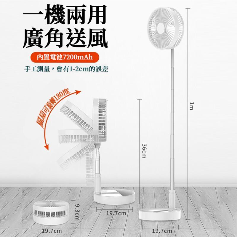一機兩用，廣角送風，內置電池7200mAh，手工測量,會有1-2cm的誤差。