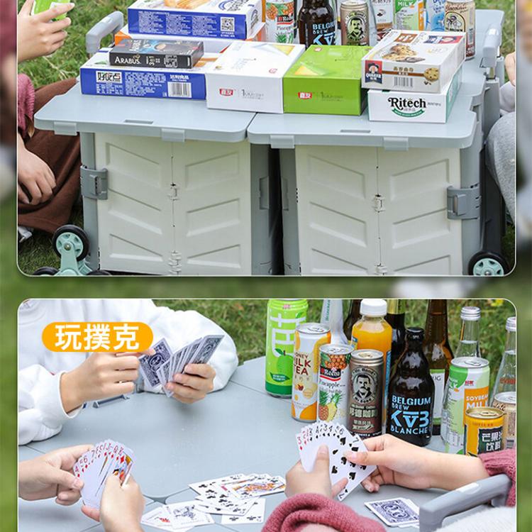 【DaoDi】三代露營八輪萬向折疊購物車升級餐桌版(露營爬樓梯八輪款)