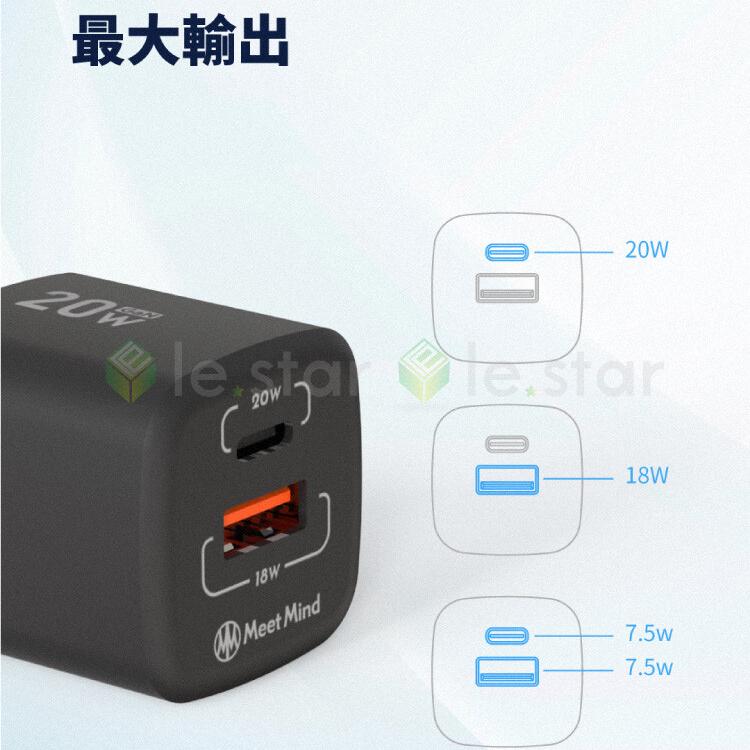 Meet Mind 平優系列 Pingyou 20W-GaN 氮化鎵 超快速充電器 (2孔1C1A)