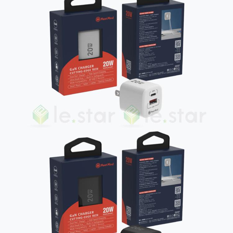 Meet Mind 平優系列 Pingyou 20W-GaN 氮化鎵 超快速充電器 (2孔1C1A)