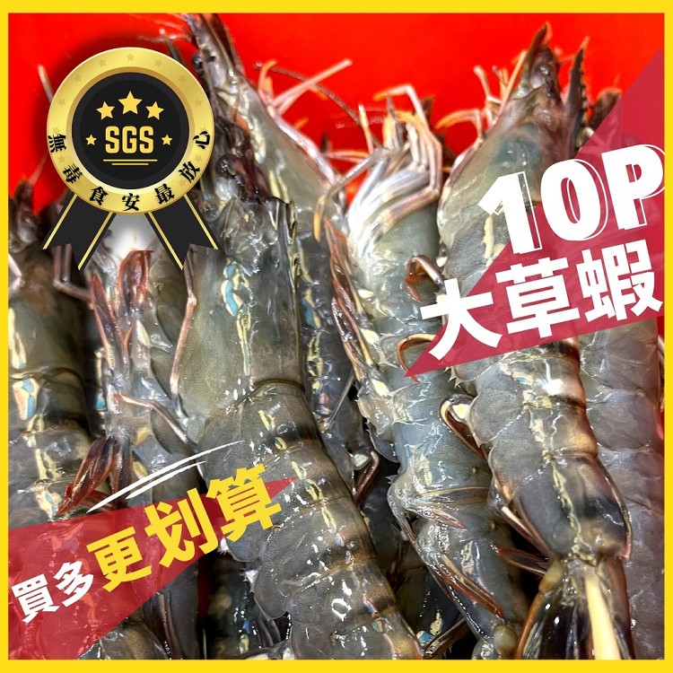 免運!【好嬸水產】14盒 SGS無毒草蝦在好嬸 鮮味活凍嫩脆草蝦盒 (10隻裝)  300克/盒